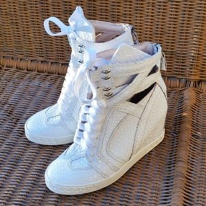 High-top wedge sneakers boots 7.5